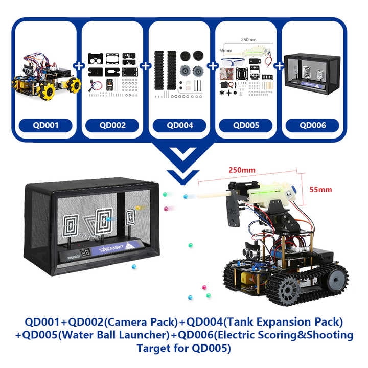 ACEBOTT ESP32 Programmable Robotics Kit – Autonomous Vehicle, Solar Tracker, and Robotic Arm for STEM Learning.