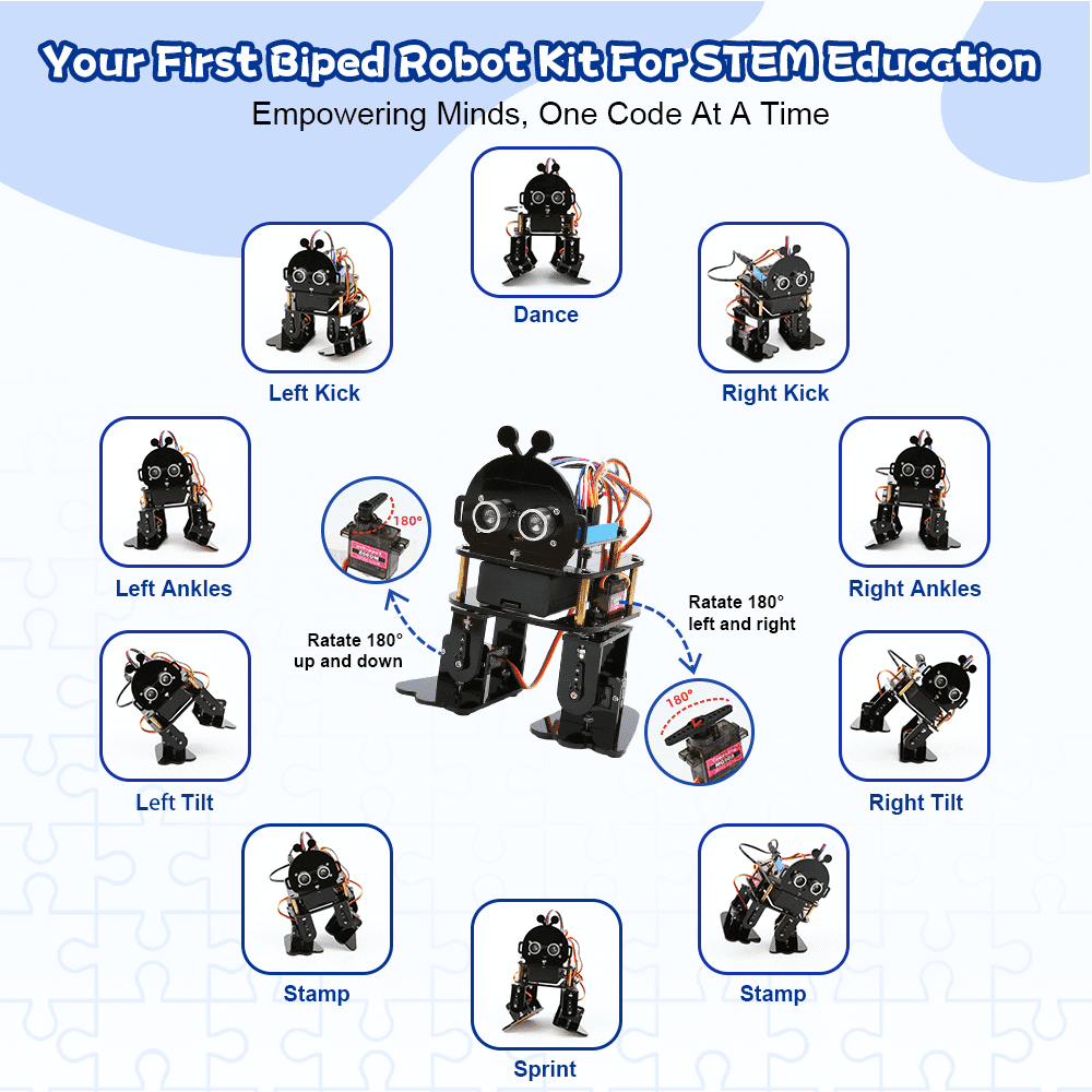 ACEBOTT Bionic Biped Robot Kit – ESP32-Based STEM Robotics Platform.