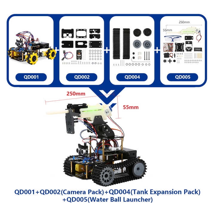ACEBOTT ESP32 Programmable Robotics Kit – Autonomous Vehicle, Solar Tracker, and Robotic Arm for STEM Learning.