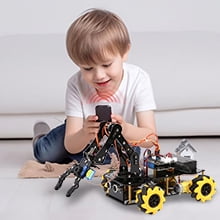 ACEBOTT 4WD Mecanum Robot Arm Car Kit – Programmable STEM Platform with ESP32 | Arduino-Compatible.