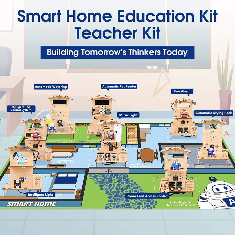 ACEBOTT 8-in-1 ESP32 Smart Home STEM Kit – Arduino-Compatible Educational Robotics Set for Ages 13+.
