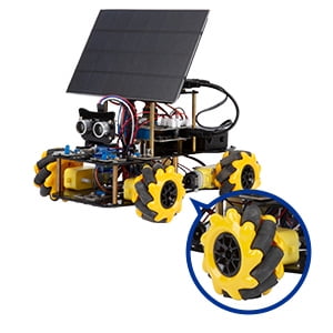 ACEBOTT 4WD Smart Robot Car Kit with ESP32 | Solar-Powered, Arduino-Compatible STEM Platform.