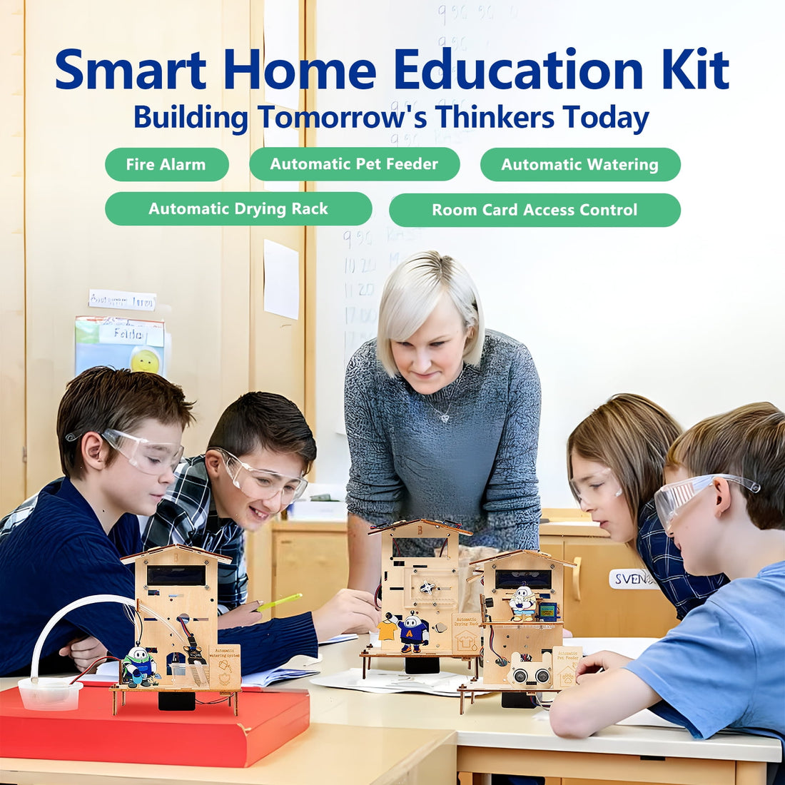 ACEBOTT 5-in-1 ESP32 Smart Home & Robotics STEM Kit – Arduino-Compatible IoT Starter Kit for Education & Engineering Projects.